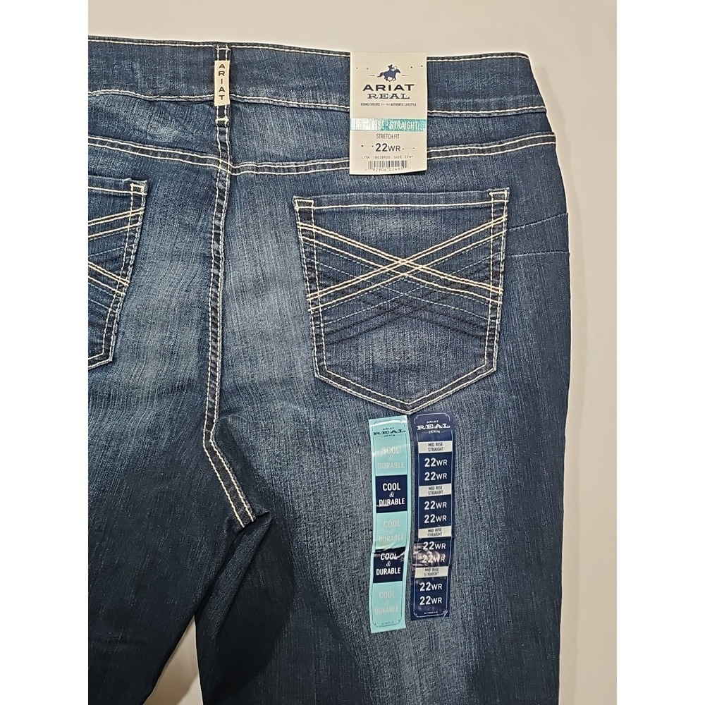 Ariat Real Mid Rise Straight Stretch Fit LITA Women's Size 22WR NWT- 10028920 - Picture 7 of 13